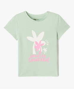 Tee-shirt manches courtes à motif fille